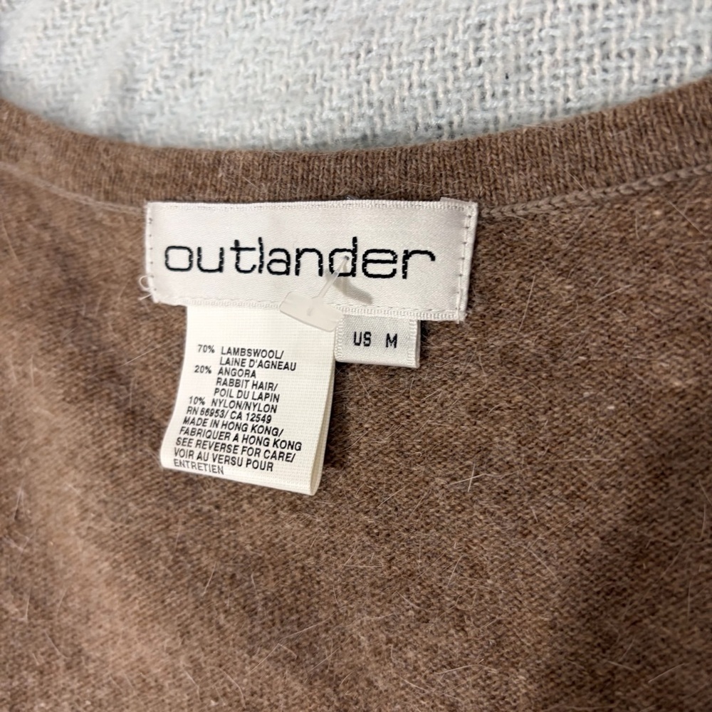 Outlander Sleeveless Low V Neck Lambwool Rabbit Hair Knit Tunic Dress Sz M - Picture 7 of 9